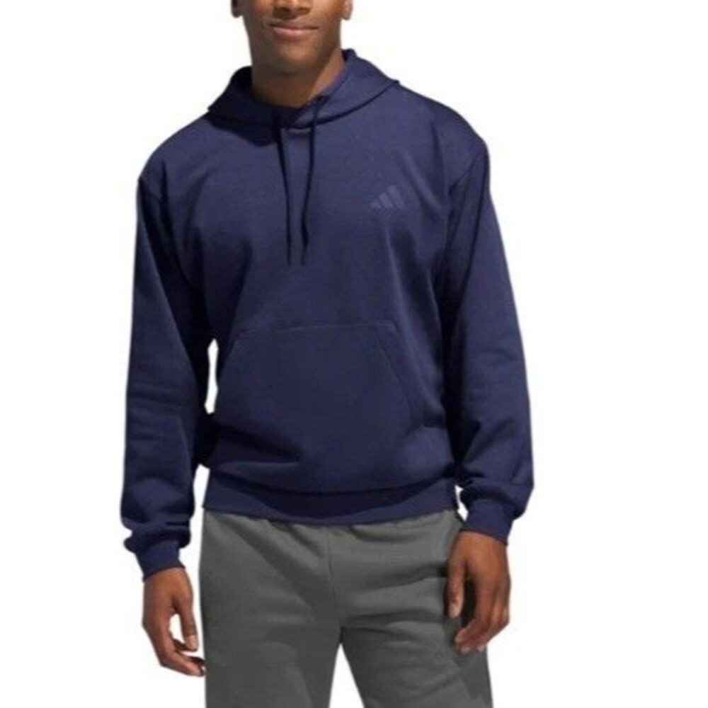 adidas Men's Fleece Hoodie Regular Fit Blue Large L NWT